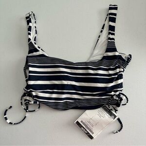 Aerie Navy and White Striped Bikini Top